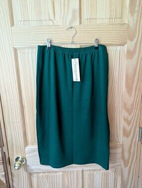 Women's Nuggles L Forest Green Midi Pencil Skirt NWT